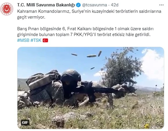 Son dakika! Barış Pınarı bölgesinde 7 terörist etkisiz hale getirildi